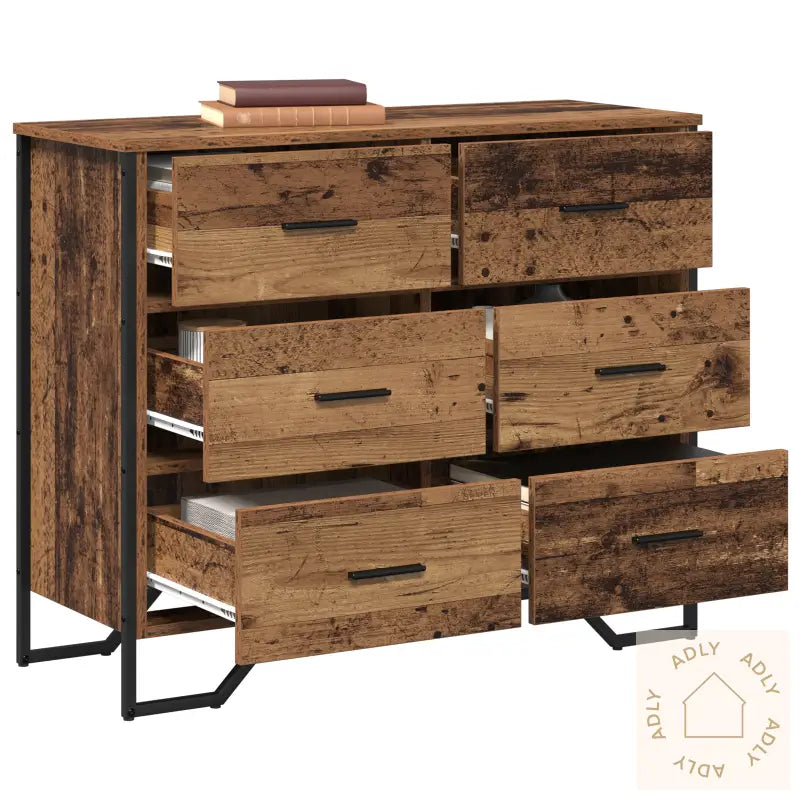 Kommode Gammelt Tre 91X35.5X74.5 Cm Konstruert Tre