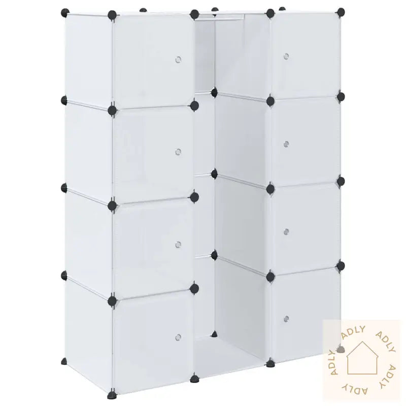 Modulskap Med 9 Rom 109X36,5X143 Cm Hvit