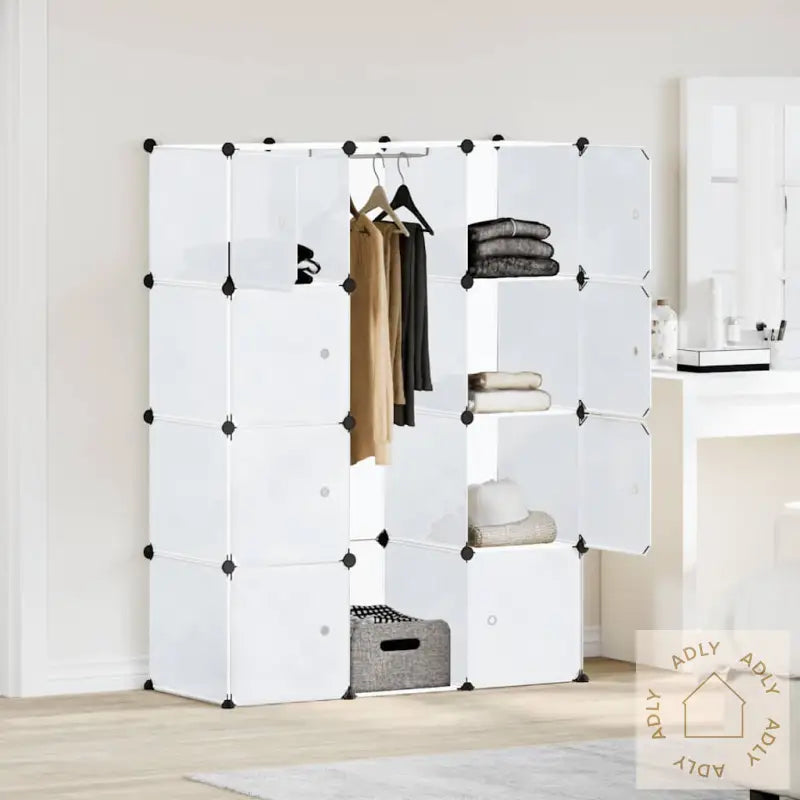 Modulskap Med 9 Rom 109X36,5X143 Cm Hvit