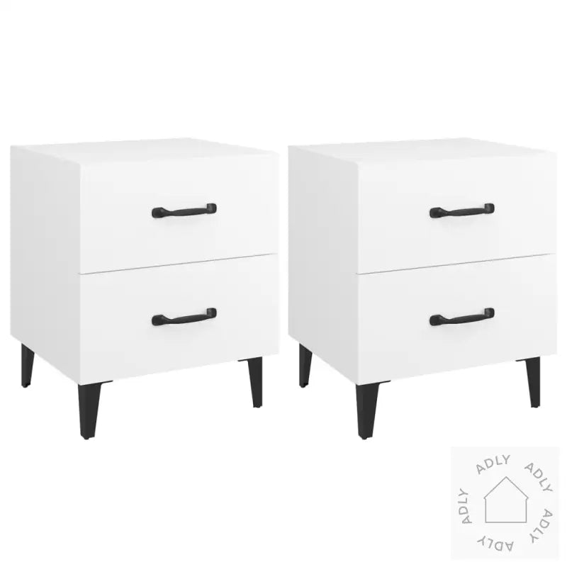 Nattbord 2 Stk Hvit 40X35X47,5 Cm