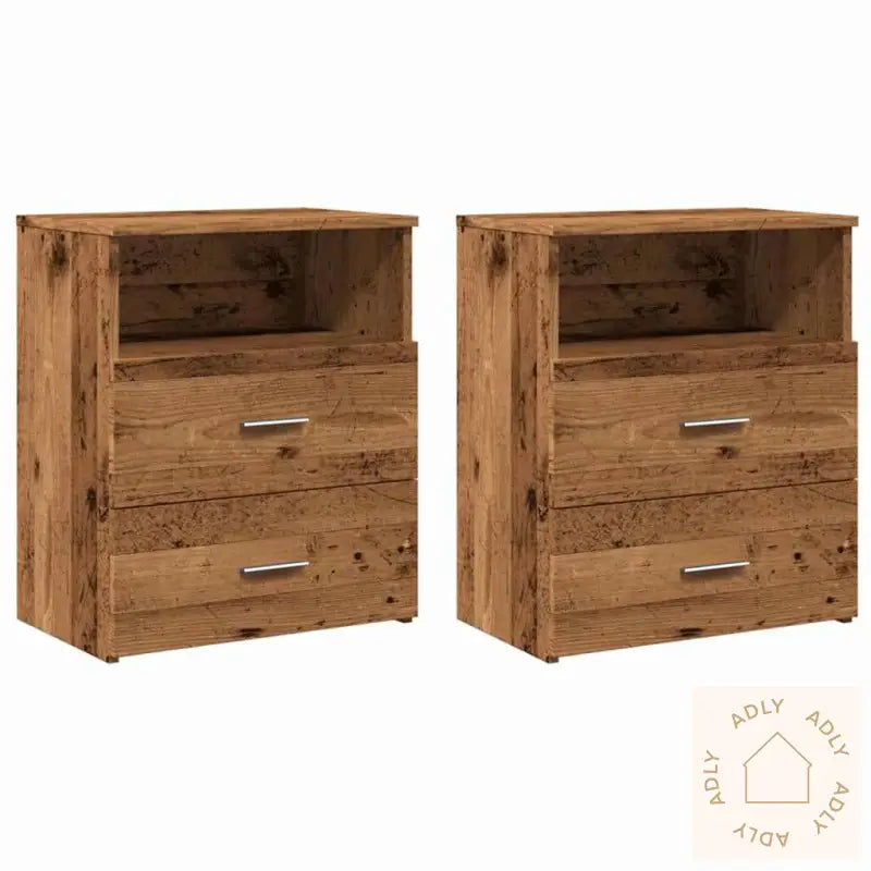 Nattbord 2 Stk Gammelt Tre 50X32X60 Cm Konstruert Tre