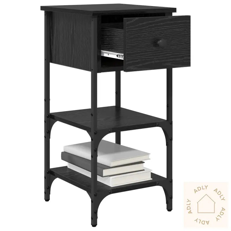 Nattbord 2 Stk Svart Eik 34X36X70 Cm Konstruert Tre