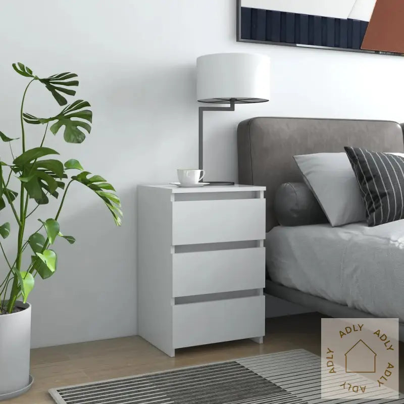 Nattbord 2 Stk Hvit 40X35X62,5 Cm Konstruert Tre