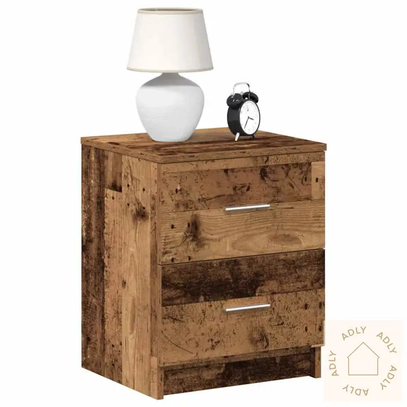 Nattbord 2 Stk Med 2 Skuffer Gammelt Tre 40X36X50 Cm