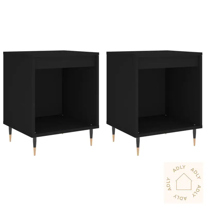 Nattbord 2 Stk Svart 40X35X50 Cm Konstruert Tre