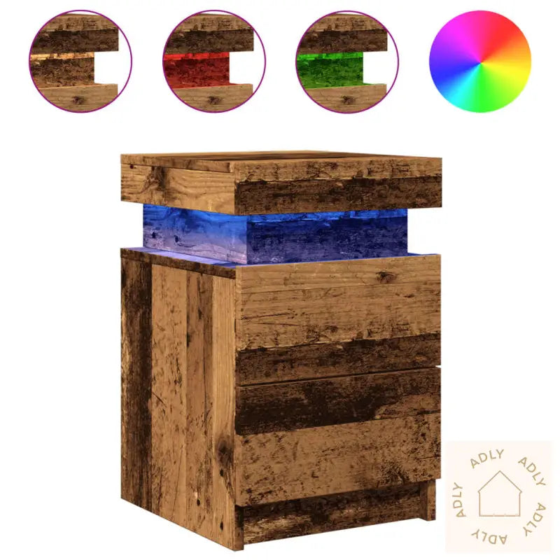 Nattbord 2 Stk Med Led Gammelt Tre 35X39X55 Cm Konstruert Tre