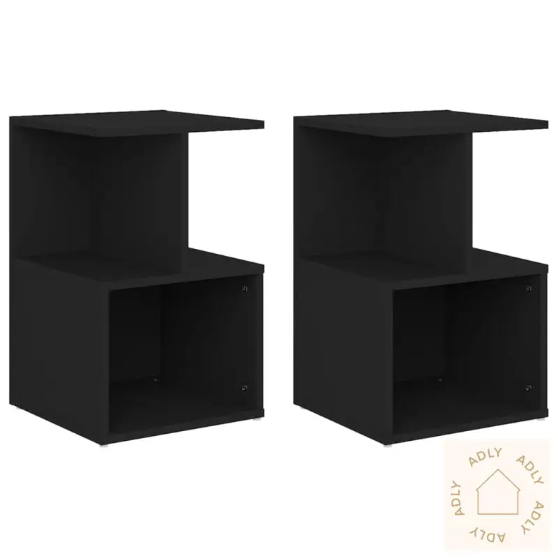 Nattbord 2 Stk Svart 35X35X55 Cm Konstruert Tre