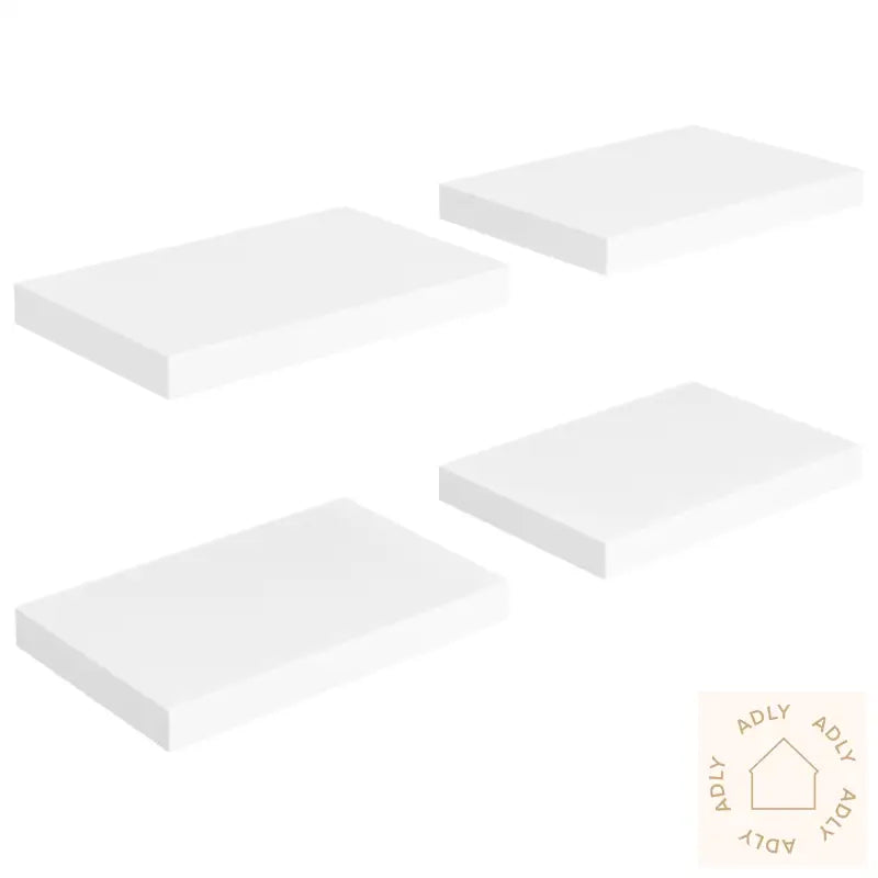 Flytende Vegghyller 4 Stk Hvit 40X23X3,8 Cm Mdf