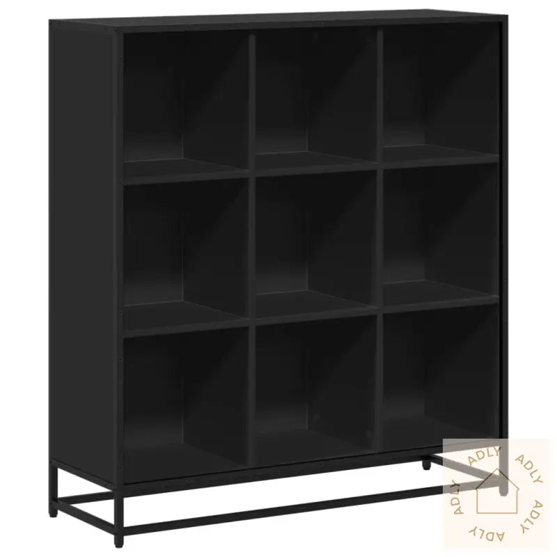 Bokhylle Svart 97,5X33X107,5 Cm Konstruert Tre Og Metall