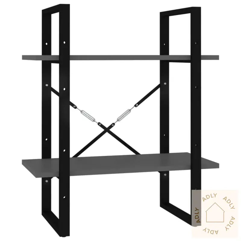 Bokhylle 2 Nivåer Grå 60X30X70 Cm Konstruert Tre