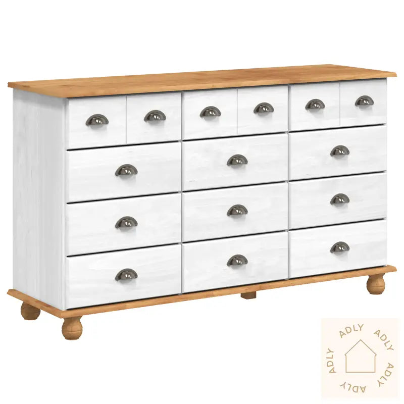 Kommode "Askim" Hvit 79X40X133.5 Cm Solid Tre Furu