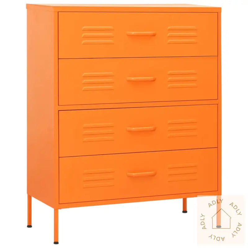 Kommode Oransje 80X35X101,5 Cm Stål
