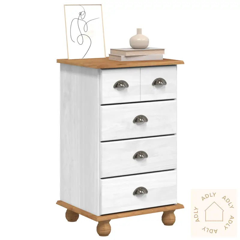 Kommode 'Askim'hvit 45.8X40X79 Cm Solid Tre Furu