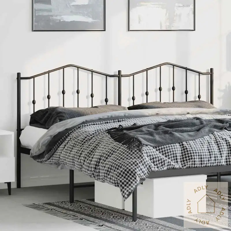 Sengegavl I Metall Svart 193 Cm
