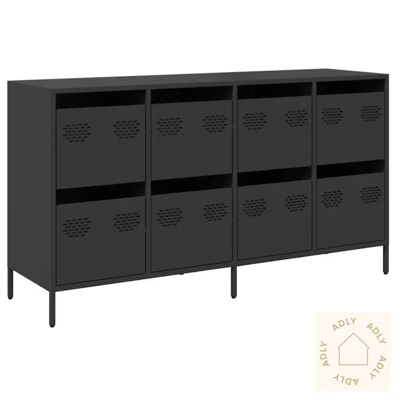 Skjenk Svart 135X39X73,5 Cm Kaldvalset Stål