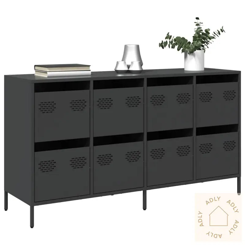 Skjenk Svart 135X39X73,5 Cm Kaldvalset Stål