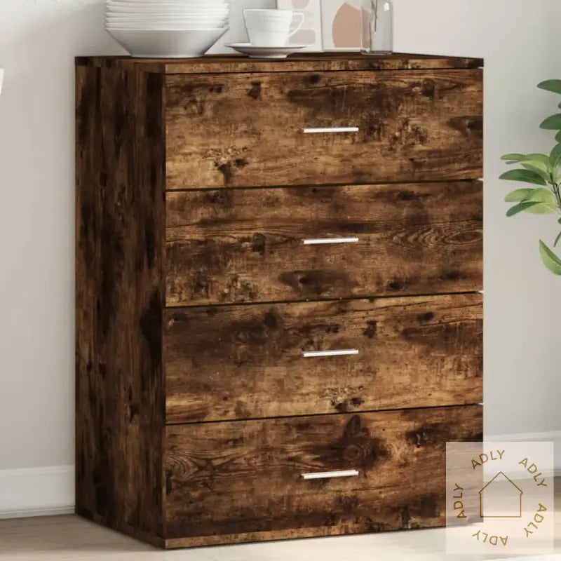 Skjenk Røkt Eik 60X39X80 Cm Konstruert Tre