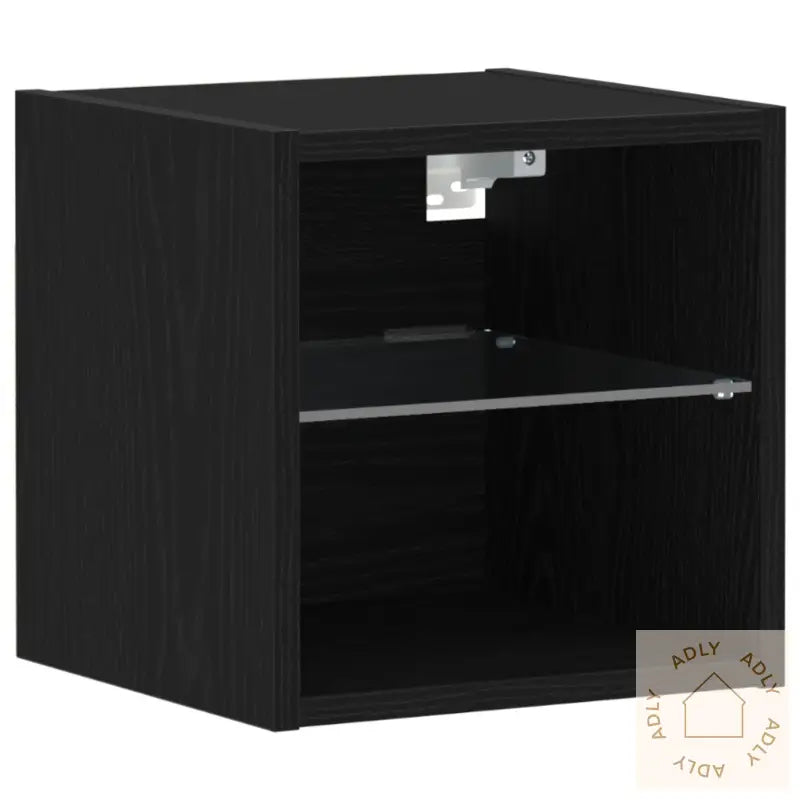 Led Tv Cabinet Svart Eik 30X28,5X30 Cm Konstruert Tre