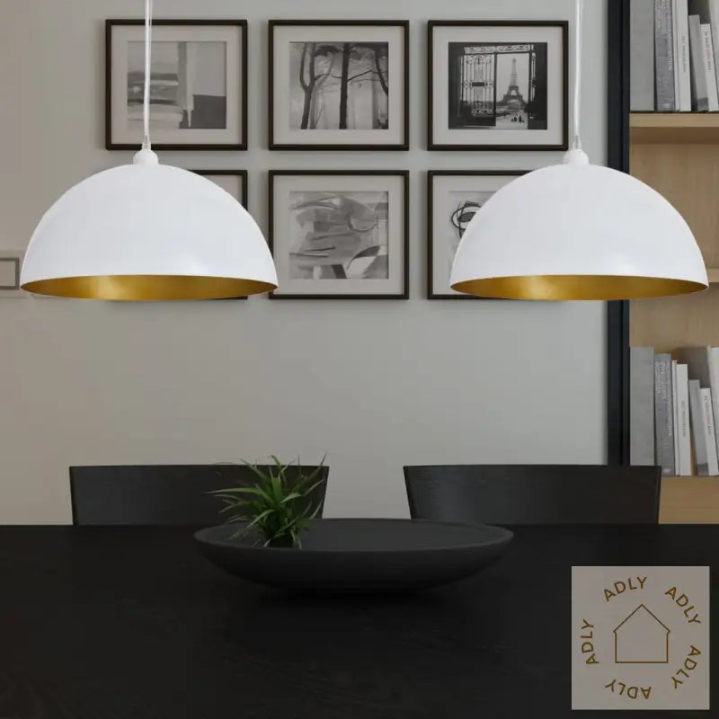 Taklampe 2 Stk Høydejusterbar Halvkuleformet Hvit