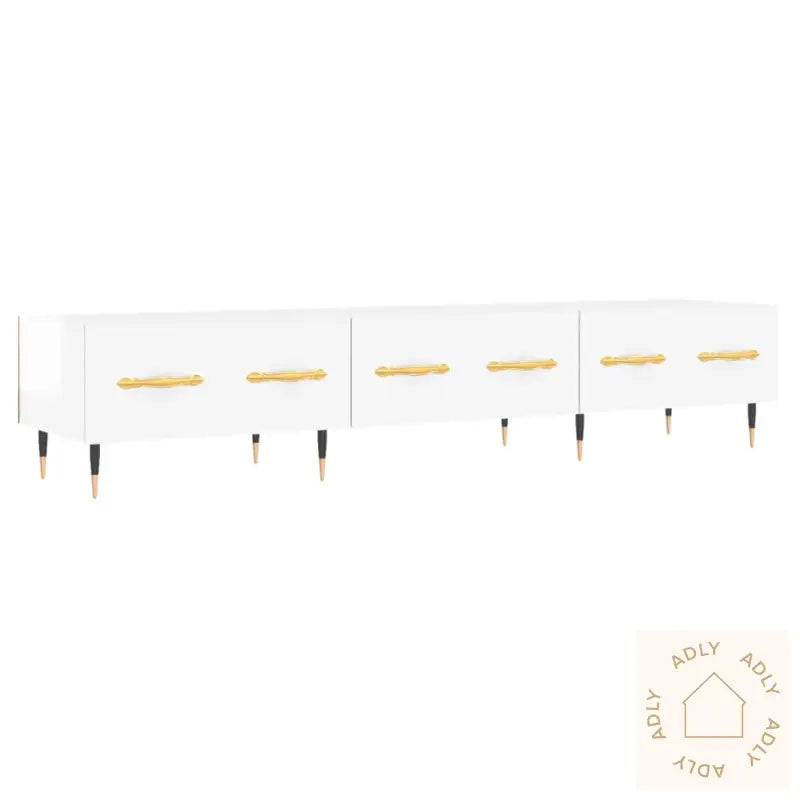 Tv-Benk Høyglans Hvit 150X36X30 Cm Konstruert Tre