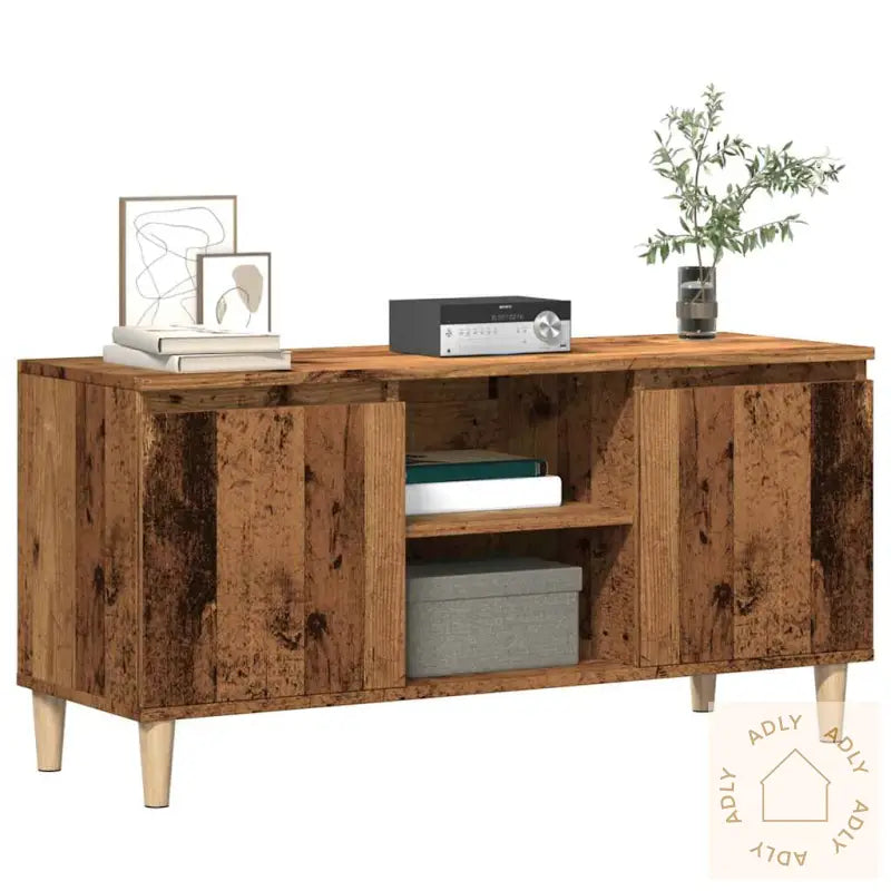 Tv-Benk Gammelt Tre 102X35X50 Cm Konstruert Tre
