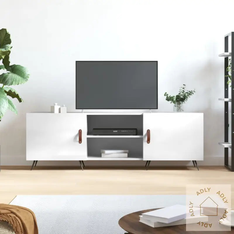 Tv-Benk Høyglans Hvit 150X30X50 Cm Konstruert Tre