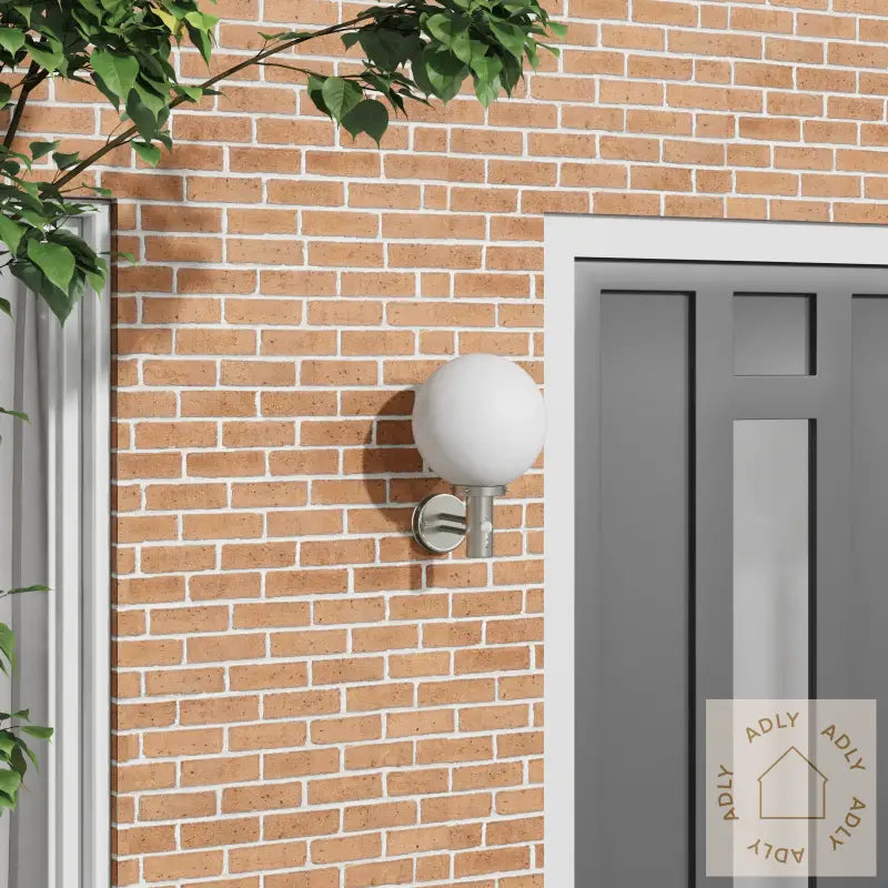 Utendørs Vegglampe Med Sensor Sølv Rustfritt Stål Ip44