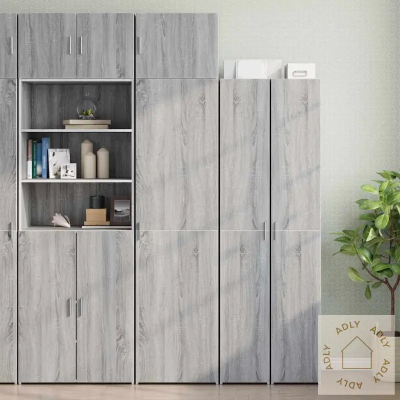 Smalt Oppbevaringsskap Grå Sonoma 50X42,5X225 Cm Konstruert Tre