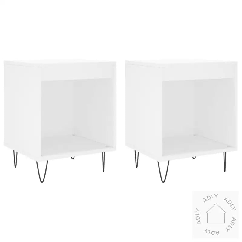 Nattbord 2 Stk Hvit 40X35X50 Cm Konstruert Tre