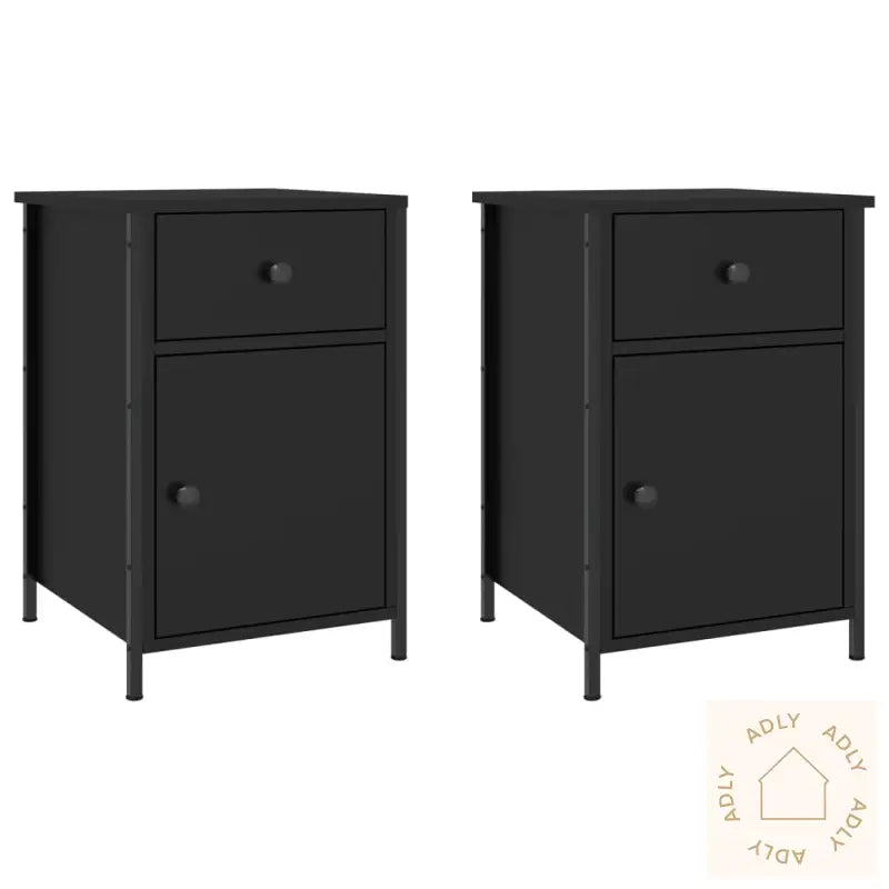 Nattbord 2 Stk Svart 40X42X60 Cm Konstruert Tre