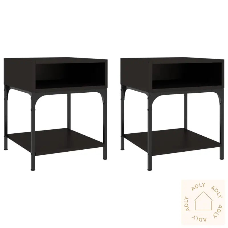 Nattbord 2 Stk Svart 40X41X50 Cm Konstruert Tre