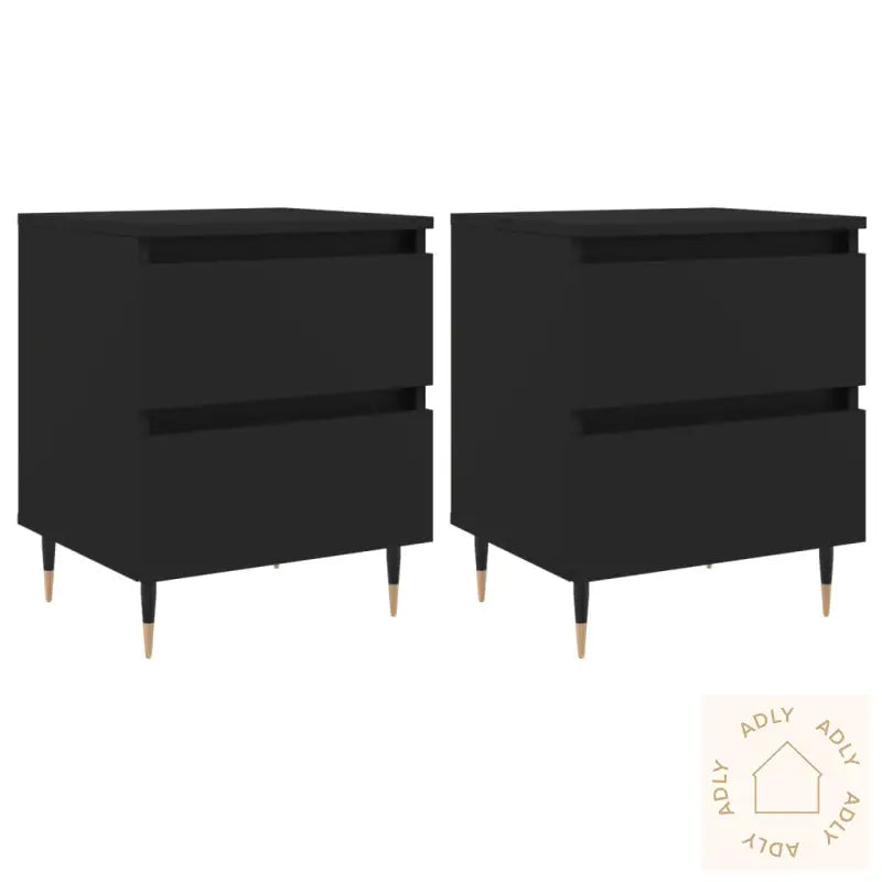 Nattbord 2 Stk Svart 40X35X50 Cm Konstruert Tre