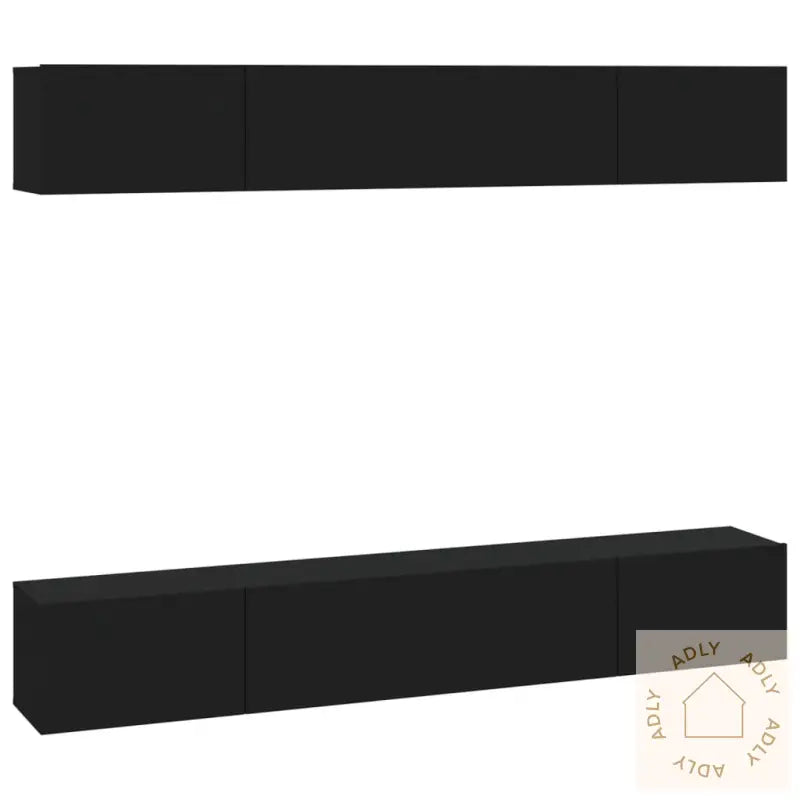 Vegghengte Tv-Benker 4 Stk Svart 100X30X30 Cm