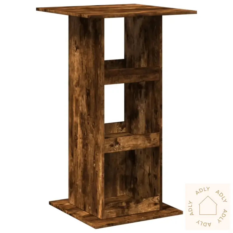 Barbord Med Oppbevaring Røkt Eik 60X60X102 Cm Konstruert Tre