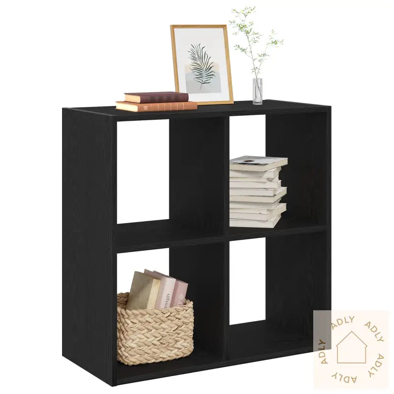 Bokhylle Svart Eik 68,5X32X68,5 Cm Konstruert Tre