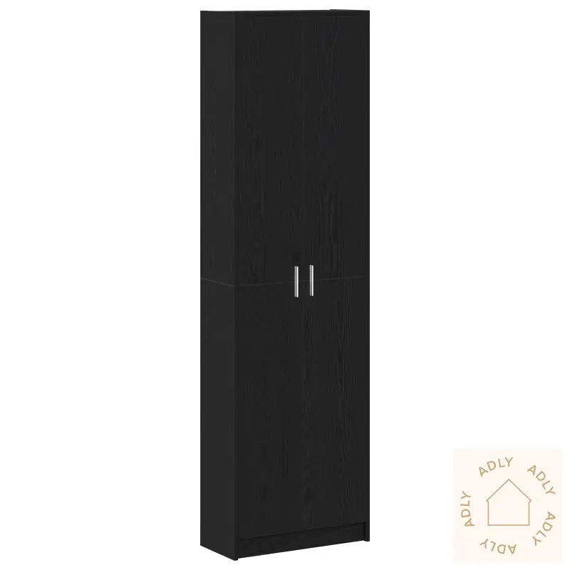 Garderobe Svart Eik 55X25X189 Cm Konstruert Tre