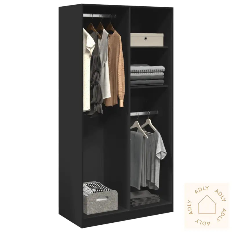 Garderobe Svart 100X50X200 Cm Sponplate