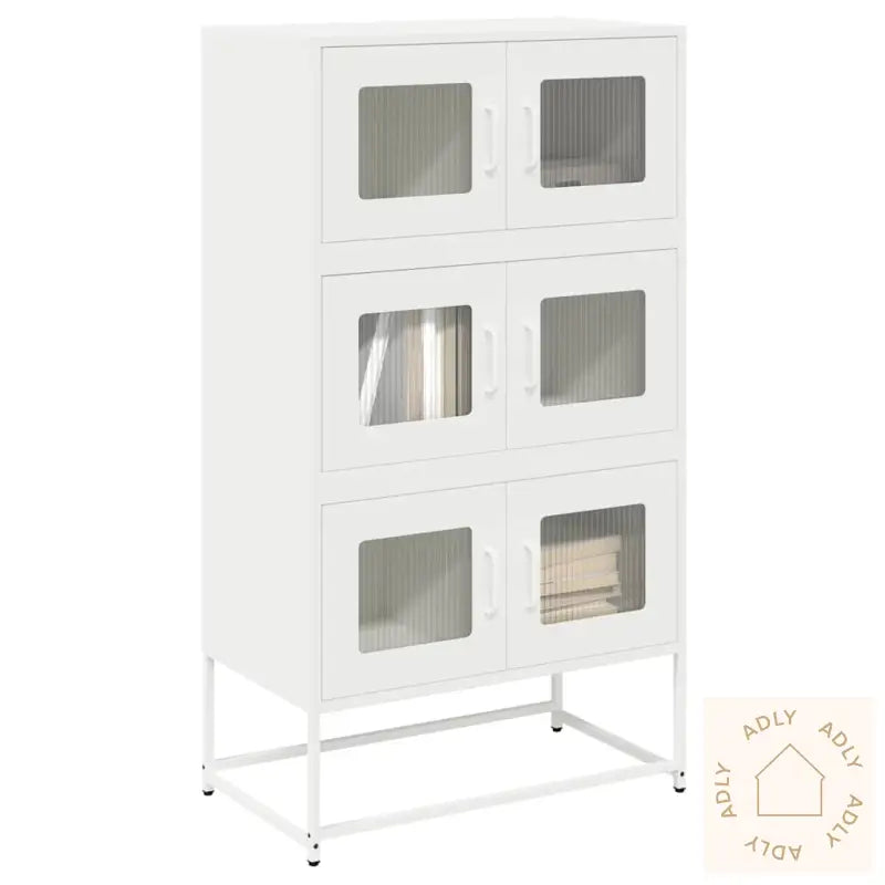 Highboard Hvit 68X39X123 Cm Stål