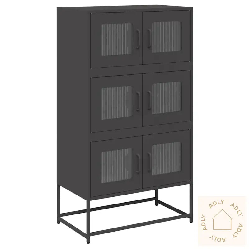 Highboard Svart 68X39X123 Cm Stål
