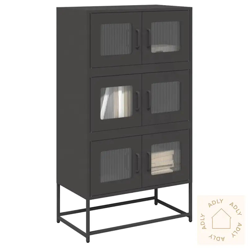 Highboard Svart 68X39X123 Cm Stål