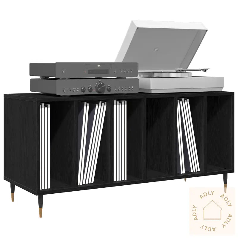 Plateskap Svart Eik 100X38X48 Cm Konstruert Tre