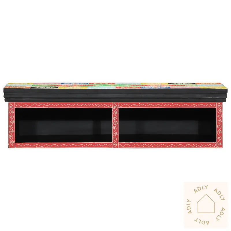 Tv-Hylle Veggmontert Flerfarget 80X30X22 Cm Konstruert Tre