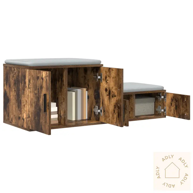 Oppbevaringsskap Røkt Eik 108X41X40 Cm Laget Av Ingeniørtre