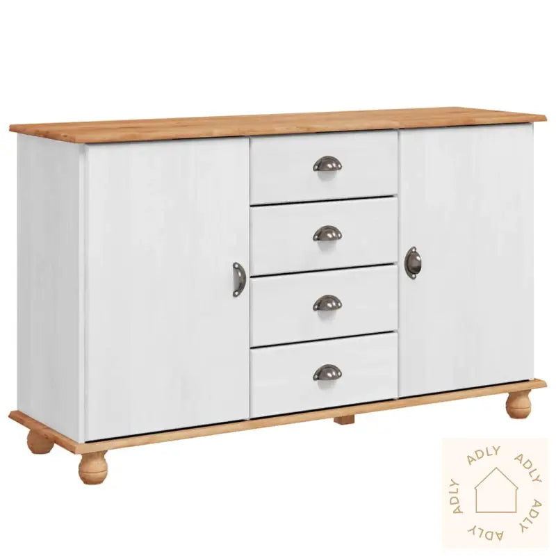 Siderbord 'Askim'hvit 133.5X40X79 Cm Solid Tre Furu