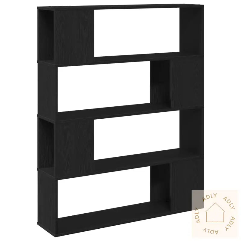 Bokhylle I Svart Eik 100X24X124 Cm Laget Av Konstruert Tre
