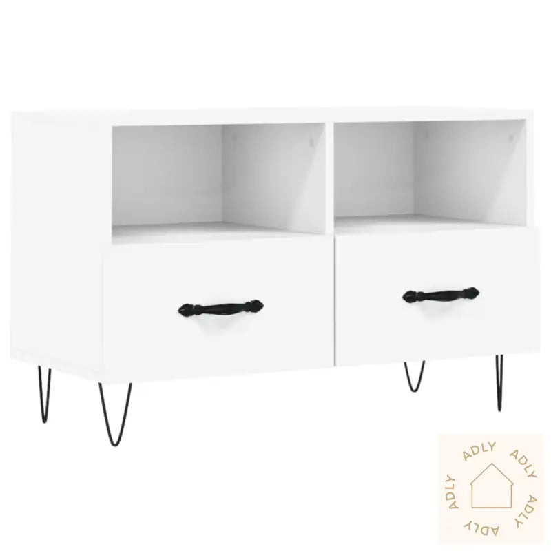 Tv-Benk Hvit 80X36X50 Cm Konstruert Tre