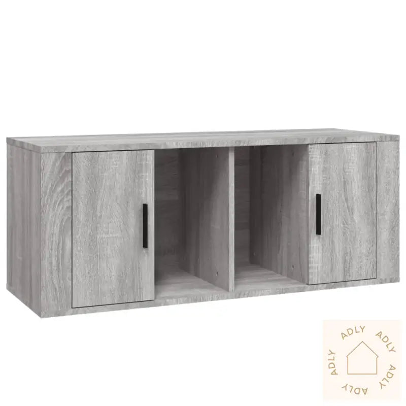 Tv-Benk Grå Sonoma 100X35X40 Cm Konstruert Tre