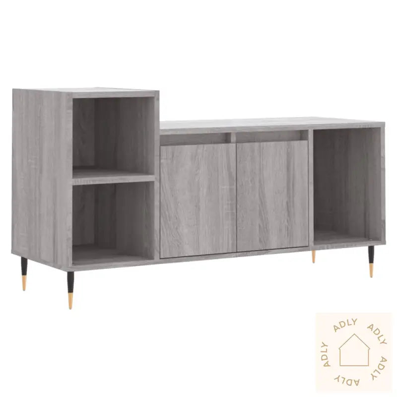 Tv-Benk Grå Sonoma 100X35X55 Cm Konstruert Tre