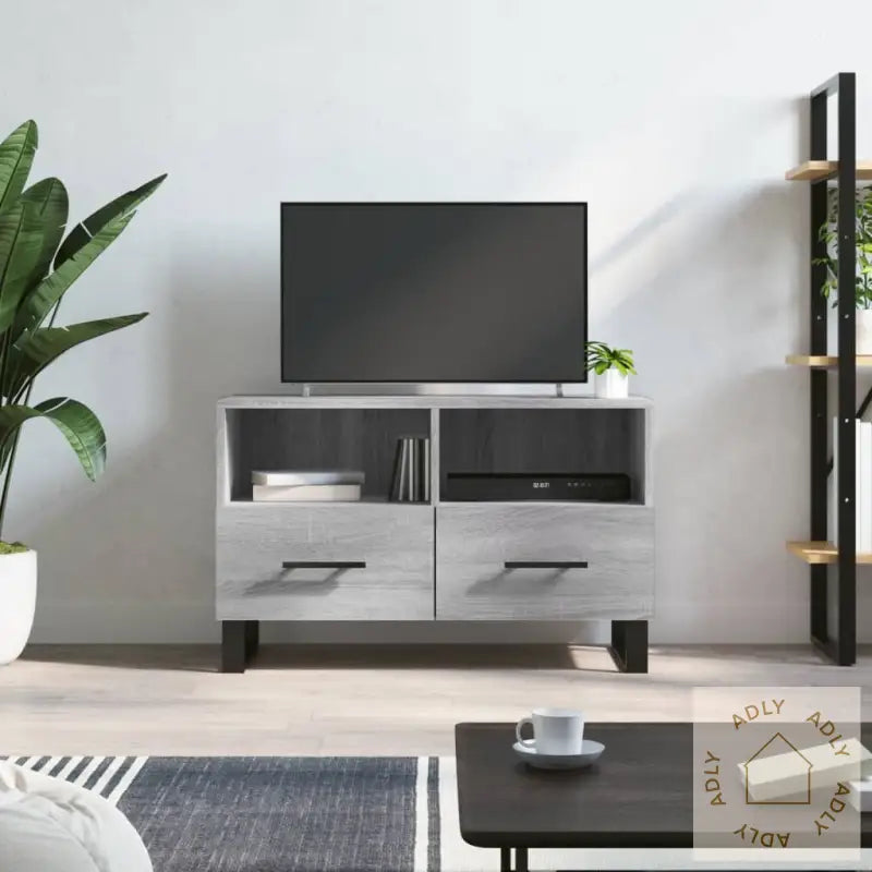 Tv-Benk Grå Sonoma 80X36X50 Cm Konstruert Tre