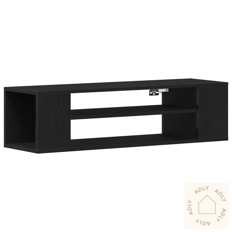 Veggmontert Tv-Skap I Svart Eik 100X30X26,5 Cm Laget Av Konstruert Tre